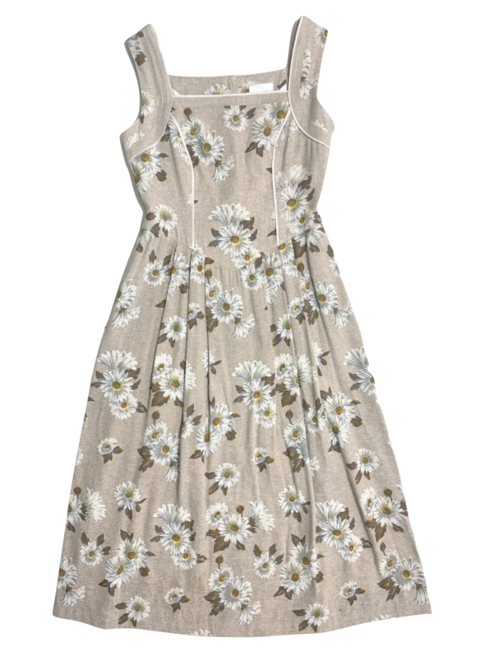 Vintage Julius Lang Flax Linen Blend Daisy Dress - Picture 2 of 15